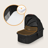 Carucior 3 in 1, Lionelo, Amber, Cadru aluminiu, Cu landou intarit si salteluta moale, Cu scoica auto testata ADAC, Reversibil, Cu accesorii, Geanta parinti, Pana la 22 kg, Negru silver