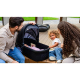 Carucior 3 in 1, Lionelo, Amber, Cadru aluminiu, Cu landou intarit si salteluta moale, Cu scoica auto testata ADAC, Reversibil, Cu accesorii, Geanta parinti, Pana la 22 kg, Negru silver