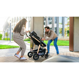 Carucior 3 in 1, Lionelo, Amber, Cadru aluminiu, Cu landou intarit si salteluta moale, Cu scoica auto testata ADAC, Reversibil, Cu accesorii, Geanta parinti, Pana la 22 kg, Negru silver