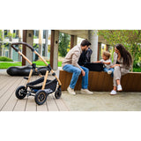 Carucior 3 in 1, Lionelo, Amber, Cadru aluminiu, Cu landou intarit si salteluta moale, Cu scoica auto testata ADAC, Reversibil, Cu accesorii, Geanta parinti, Pana la 22 kg, Negru silver