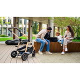 Carucior 3 in 1, Lionelo, Amber, Cadru aluminiu, Cu landou intarit si salteluta moale, Cu scoica auto testata ADAC, Reversibil, Cu accesorii, Geanta parinti, Pana la 22 kg, Negru silver