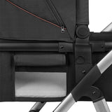 Carucior 3 in 1, Lionelo, Amber, Cadru aluminiu, Cu landou intarit si salteluta moale, Cu scoica auto testata ADAC, Reversibil, Cu accesorii, Geanta parinti, Pana la 22 kg, Negru silver