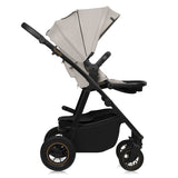 Carucior 3 in 1, Lionelo, Amber Plus, Cadru aluminiu, Cu landou intarit si salteluta moale, Cu scoica auto testata ADAC, Reversibil, Maner ajustabil, Cu accesorii, Cu ventilatie panoramica 3D, Pana la 22 kg, EN1888-1, EN1888-2, EN1466, ECE R129, Bej