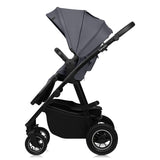 Carucior 3 in 1, Lionelo, Amber Plus, Cadru aluminiu, Cu landou intarit si salteluta moale, Cu scoica auto testata ADAC, Reversibil, Maner ajustabil, Cu accesorii, Cu ventilatie panoramica 3D, Pana la 22 kg, EN1888-1, EN1888-2, EN1466, ECE R129, Gri