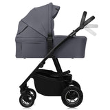 Carucior 3 in 1, Lionelo, Amber Plus, Cadru aluminiu, Cu landou intarit si salteluta moale, Cu scoica auto testata ADAC, Reversibil, Maner ajustabil, Cu accesorii, Cu ventilatie panoramica 3D, Pana la 22 kg, EN1888-1, EN1888-2, EN1466, ECE R129, Gri