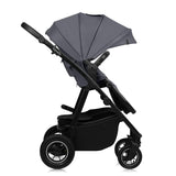 Carucior 3 in 1, Lionelo, Amber Plus, Cadru aluminiu, Cu landou intarit si salteluta moale, Cu scoica auto testata ADAC, Reversibil, Maner ajustabil, Cu accesorii, Cu ventilatie panoramica 3D, Pana la 22 kg, EN1888-1, EN1888-2, EN1466, ECE R129, Gri