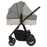 Carucior 3 in 1, Lionelo, Amber Plus, Cadru aluminiu, Cu landou intarit si salteluta moale, Cu scoica auto testata ADAC, Reversibil, Maner ajustabil, Cu accesorii, Cu ventilatie panoramica 3D, Pana la 22 kg, EN1888-1, EN1888-2, EN1466, ECE R129, Bej