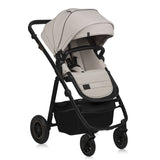 Carucior 3 in 1, Lionelo, Amber Plus, Cadru aluminiu, Cu landou intarit si salteluta moale, Cu scoica auto testata ADAC, Reversibil, Maner ajustabil, Cu accesorii, Cu ventilatie panoramica 3D, Pana la 22 kg, EN1888-1, EN1888-2, EN1466, ECE R129, Bej