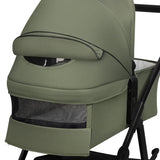 Carucior 3 in 1, Lionelo, Amber Plus, Cadru aluminiu, Cu landou intarit si salteluta moale, Cu scoica auto testata ADAC, Reversibil, Maner ajustabil, Cu accesorii, Cu ventilatie panoramica 3D, Pana la 22 kg, EN1888-1, EN1888-2, EN1466, ECE R129, Verde
