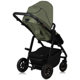 Carucior 3 in 1, Lionelo, Amber Plus, Cadru aluminiu, Cu landou intarit si salteluta moale, Cu scoica auto testata ADAC, Reversibil, Maner ajustabil, Cu accesorii, Cu ventilatie panoramica 3D, Pana la 22 kg, EN1888-1, EN1888-2, EN1466, ECE R129, Verde