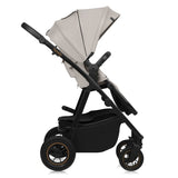 Carucior 3 in 1, Lionelo, Amber Plus, Cadru aluminiu, Cu landou intarit si salteluta moale, Cu scoica auto testata ADAC, Reversibil, Maner ajustabil, Cu accesorii, Cu ventilatie panoramica 3D, Pana la 22 kg, EN1888-1, EN1888-2, EN1466, ECE R129, Bej