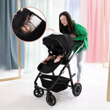 Carucior 3 in 1, Lionelo, Bianka, Transformabil, Cadru aluminiu, Cu landou si salteluta moale, Cu scoica auto, Cu multiple accesorii, Sustine 22 kg, 0 luni+, EN1466:2014+AC:2015, EN1888, Bej