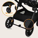 Carucior 3 in 1, Lionelo, Layla, Cadru din aluminiu, Cu landou intarit si salteluta din spuma AiryDots, Cu scoica auto testata ADAC, Reversibil, Cu sistem de ventilatie 3D, Cu accesorii, Pana la 22 kg, EN1888-1 EN1888-2 EN1466 ECE R129, Gri