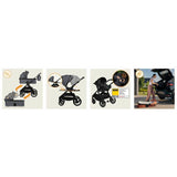 Carucior 3 in 1, Lionelo, Layla, Cadru din aluminiu, Cu landou intarit si salteluta din spuma AiryDots, Cu scoica auto testata ADAC, Reversibil, Cu sistem de ventilatie 3D, Cu accesorii, Pana la 22 kg, EN1888-1 EN1888-2 EN1466 ECE R129, Gri