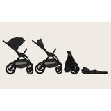 Carucior 3 in 1, Lionelo, Layla, Pana la 22 kg, Cadru aluminiu, Cu landou intarit si salteluta din spuma AirDots, Cu scoica auto testata ADAC, Reversibil, Cu ventilatie 3D, Cu accesorii, EN1888-1, EN1888-2, EN1466, Negru