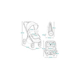 Carucior 3 in 1, Lionelo, Layla, Pana la 22 kg, Cadru aluminiu, Cu landou intarit si salteluta din spuma AirDots, Cu scoica auto testata ADAC, Reversibil, Cu ventilatie 3D, Cu accesorii, EN1888-1, EN1888-2, EN1466, Verde