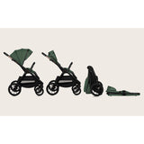 Carucior 3 in 1, Lionelo, Layla, Pana la 22 kg, Cadru aluminiu, Cu landou intarit si salteluta din spuma AirDots, Cu scoica auto testata ADAC, Reversibil, Cu ventilatie 3D, Cu accesorii, EN1888-1, EN1888-2, EN1466, Verde