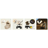 Carucior 3 in 1, Lionelo, Meril, Cu landou de dimensiune XL, Reversibil, Cu scoica auto testata ADAC, Cu accesorii, Pana la 22 kg, Conform cu EN1888-1 EN1888-2, EN1466, Bej