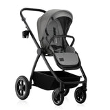 Carucior 3 in 1, Lionelo, Meril, Cu landou de dimensiune XL, Reversibil, Cu scoica auto testata ADAC, Cu accesorii, Pana la 22 kg, Conform cu EN1888-1 EN1888-2, EN1466, Gri