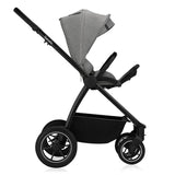 Carucior 3 in 1, Lionelo, Meril, Cu landou de dimensiune XL, Reversibil, Cu scoica auto testata ADAC, Cu accesorii, Pana la 22 kg, Conform cu EN1888-1 EN1888-2, EN1466, Gri