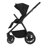 Carucior 3 in 1, Lionelo, Meril, Cu landou de dimensiune XL, Reversibil, Cu scoica auto testata ADAC, Cu accesorii, Pana la 22 kg, Conform cu EN1888-1 EN1888-2, EN1466, Negru