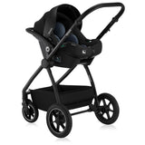 Carucior 3 in 1, Lionelo, Meril, Cu landou de dimensiune XL, Reversibil, Cu scoica auto testata ADAC, Cu accesorii, Pana la 22 kg, Conform cu EN1888-1 EN1888-2, EN1466, Negru