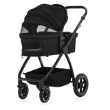 Carucior 3 in 1, Lionelo, Meril, Cu landou de dimensiune XL, Reversibil, Cu scoica auto testata ADAC, Cu accesorii, Pana la 22 kg, Conform cu EN1888-1 EN1888-2, EN1466, Negru