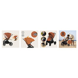 Carucior 3 in 1, Lionelo, Mika Plus, Cadru din aluminiu, Cu landou intarit si salteluta moale, Cu scoica auto testata ADAC, Reversibil, Cu sistem de ventilatie 3D, Cu accesorii, Pana la 22 kg, EN1888-1 EN1888-2 EN1466 ECE R129, Maro