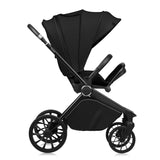 Carucior 3 in 1, Lionelo, Mika Plus, Cadru din aluminiu, Cu landou intarit si salteluta moale, Cu scoica auto testata ADAC, Reversibil, Cu sistem de ventilatie 3D, Cu accesorii, Pana la 22 kg, EN1888-1 EN1888-2 EN1466 ECE R129, Negru