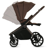 Carucior 3 in 1, Lionelo, Mika Plus, Cadru din aluminiu, Cu landou intarit si salteluta moale, Cu scoica auto testata ADAC, Reversibil, Cu sistem de ventilatie 3D, Cu accesorii, Pana la 22 kg, EN1888-1 EN1888-2 EN1466 ECE R129, Mocha Mousse