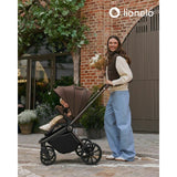 Carucior 3 in 1, Lionelo, Mika Plus, Cadru din aluminiu, Cu landou intarit si salteluta moale, Cu scoica auto testata ADAC, Reversibil, Cu sistem de ventilatie 3D, Cu accesorii, Pana la 22 kg, EN1888-1 EN1888-2 EN1466 ECE R129, Mocha Mousse