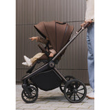 Carucior 3 in 1, Lionelo, Mika Plus, Cadru din aluminiu, Cu landou intarit si salteluta moale, Cu scoica auto testata ADAC, Reversibil, Cu sistem de ventilatie 3D, Cu accesorii, Pana la 22 kg, EN1888-1 EN1888-2 EN1466 ECE R129, Mocha Mousse