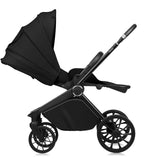 Carucior 3 in 1, Lionelo, Mika Plus, Cadru din aluminiu, Cu landou intarit si salteluta moale, Cu scoica auto testata ADAC, Reversibil, Cu sistem de ventilatie 3D, Cu accesorii, Pana la 22 kg, EN1888-1 EN1888-2 EN1466 ECE R129, Negru