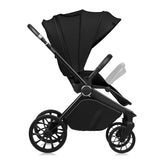 Carucior 3 in 1, Lionelo, Mika Plus, Cadru din aluminiu, Cu landou intarit si salteluta moale, Cu scoica auto testata ADAC, Reversibil, Cu sistem de ventilatie 3D, Cu accesorii, Pana la 22 kg, EN1888-1 EN1888-2 EN1466 ECE R129, Negru