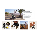 Carucior 3 in 1, Lionelo, Mika Plus, Cadru din aluminiu, Cu landou intarit si salteluta moale, Cu scoica auto testata ADAC, Reversibil, Cu sistem de ventilatie 3D, Cu accesorii, Pana la 22 kg, EN1888-1 EN1888-2 EN1466 ECE R129, Maro