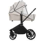 Carucior 3 in 1, Lionelo, Mika Plus, Cadru din aluminiu, Cu landou intarit si salteluta moale, Cu scoica auto testata ADAC, Reversibil, Cu sistem de ventilatie 3D, Cu accesorii, Pana la 22 kg, EN1888-1 EN1888-2 EN1466 ECE R129, Bej