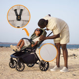 Carucior 3 in 1, Lionelo, Mika Plus, Cadru din aluminiu, Cu landou intarit si salteluta moale, Cu scoica auto testata ADAC, Reversibil, Cu sistem de ventilatie 3D, Cu accesorii, Pana la 22 kg, EN1888-1 EN1888-2 EN1466 ECE R129, Bej