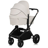Carucior 3 in 1, Lionelo, Mika Plus, Cadru din aluminiu, Cu landou intarit si salteluta moale, Cu scoica auto testata ADAC, Reversibil, Cu sistem de ventilatie 3D, Cu accesorii, Pana la 22 kg, EN1888-1 EN1888-2 EN1466 ECE R129, Bej