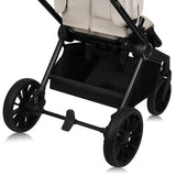 Carucior 3 in 1, Lionelo, Mika Plus, Cadru din aluminiu, Cu landou intarit si salteluta moale, Cu scoica auto testata ADAC, Reversibil, Cu sistem de ventilatie 3D, Cu accesorii, Pana la 22 kg, EN1888-1 EN1888-2 EN1466 ECE R129, Bej