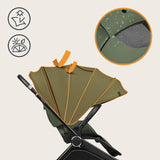 Carucior 3 in 1, Lionelo, Mika Plus, Cadru din aluminiu, Cu landou intarit si salteluta moale, Cu scoica auto testata ADAC, Reversibil, Cu sistem de ventilatie 3D, Cu accesorii, Pana la 22 kg, EN1888-1 EN1888-2 EN1466 ECE R129, Verde