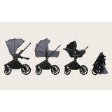 Carucior 3 in 1, Lionelo, Mika Plus, Cadru din aluminiu, Cu landou intarit si salteluta moale, Cu scoica auto testata ADAC, Reversibil, Cu sistem de ventilatie 3D, Cu accesorii, Pana la 22 kg, EN1888-1 EN1888-2 EN1466 ECE R129, Gri