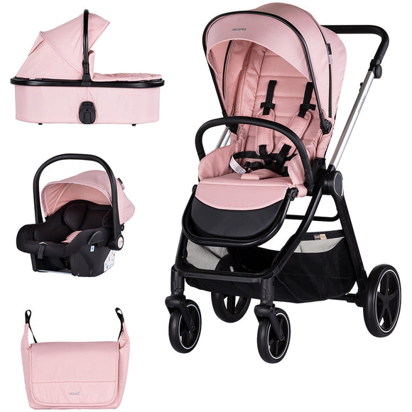 Carucior Chipolino Marbella 3 in 1 pink marshmallow