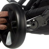 Carucior gemeni pliabil Twinside, Jane, Pliere rapida cu o mana, De la nastere pana la 22 Kg, Cu huse pentru ploaie, Spatare independente, Cu suspensii, Conform cu EN 1888-2:2018+A1:2023, Coal