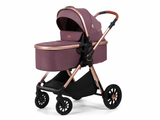 Carucior 3 in 1 Kidilo H2D+C Premium cu Landou, Parte Sport si Scoica Auto, Include saculet de picioare, Geanta pentru parinti, Sustine 22 kg, Mov