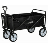 Carucior pliabil, FreeON, Pentru transportul diferitelor obiecte atat in casa, cat si in vacanta, Cu 2 buzunare, Maner reglabil 71-101 cm, Pana la 100 kg, 95x54x101 cm, Black