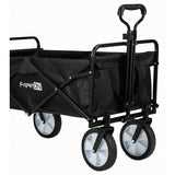 Carucior pliabil, FreeON, Pentru transportul diferitelor obiecte atat in casa, cat si in vacanta, Cu 2 buzunare, Maner reglabil 71-101 cm, Pana la 100 kg, 95x54x101 cm, Black