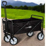 Carucior pliabil, FreeON, Pentru transportul diferitelor obiecte atat in casa, cat si in vacanta, Cu 2 buzunare, Maner reglabil 71-101 cm, Pana la 100 kg, 95x54x101 cm, Black