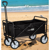 Carucior pliabil, FreeON, Pentru transportul diferitelor obiecte atat in casa, cat si in vacanta, Cu 2 buzunare, Maner reglabil 71-101 cm, Pana la 100 kg, 95x54x101 cm, Black