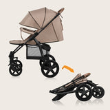 Carucior sport, Lionelo, Annet Plus, De la nastere, Cu accesorii si capotina XXL reglabila, 0 - 22 Kg, Conform cu standardele europene de securitate EN1888-1 si EN1888-2, Bej