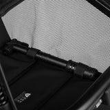 Carucior sport, Lionelo, Azura, Cu 3 roti, Cu baldachin XXL impermeabil, Pliere compacta, Pana la 22 kg, 6-48 luni, Conform cu standardele europene de securitate EN1888-1 si EN1888-2, Negru